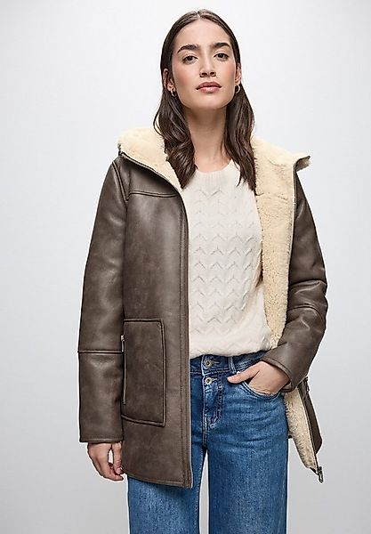 STREET ONE Lederimitatjacke im Leder-Look und mit Fake Fur Details günstig online kaufen