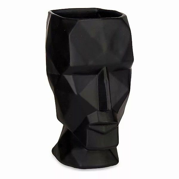 Vase Gesicht 3d Schwarz Polyesterharz (12 X 24,5 X 16 Cm) günstig online kaufen