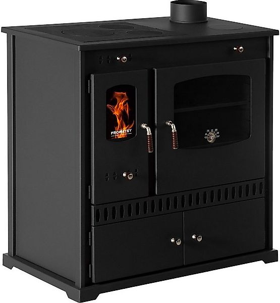 Prometey Kaminofen Küchenofen Perfect ECO schwarz, rechte Version, 7,00 kW günstig online kaufen