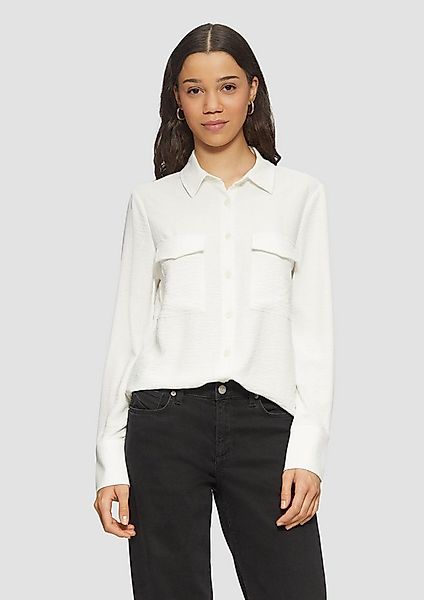 QS Langarmbluse Bluse Lässige Hemdbluse mit aufgesetzten Taschen günstig online kaufen