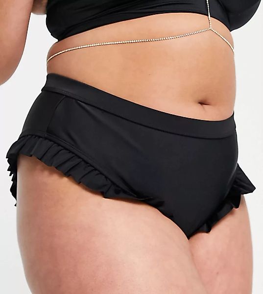 South Rose Curve – Exclusive – Bikiniunterteil in Schwarz mit hohem Bund un günstig online kaufen