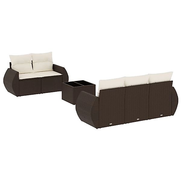 vidaXL 6-Tlg Garten-Sofagarnitur mit Kissen Braun Poly Rattan 3253440 günstig online kaufen