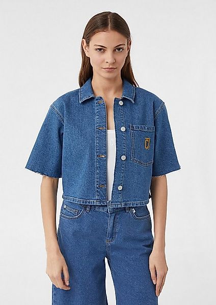 comma Kurzarmbluse Bluse Kurzes Denim-Hemd im Boxy Fit günstig online kaufen