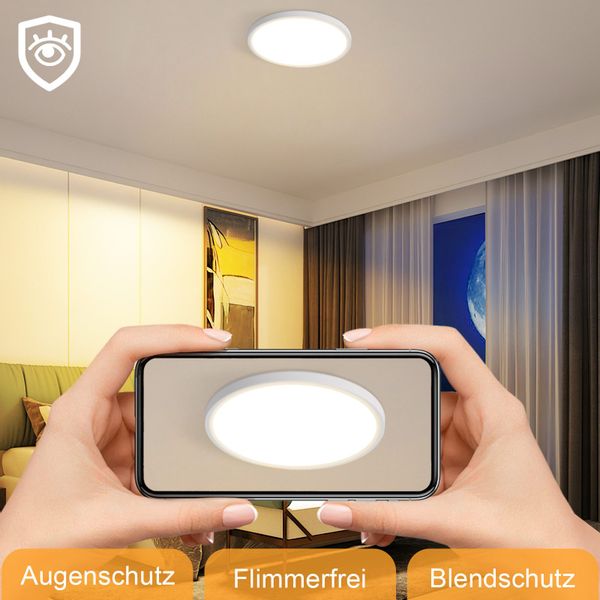 Nettlife LED Deckenleuchte LED Deckenleuchte Flach günstig online kaufen