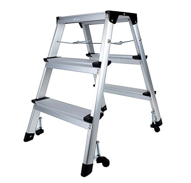 Dönges Schiebeleiter Klappleiter mit Rollen, 3 Stufen günstig online kaufen
