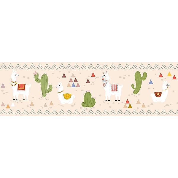 PROFHOME 403728-GU Tiermotiv Tapete Kindertapete Matt Beige Grün Rot 0,75 m günstig online kaufen