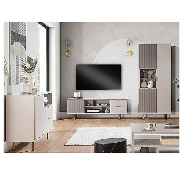 Lomadox Wohnzimmer-Set NADOR-132, (Mega-Spar-Set, 3-St., 3-tlg), in Kaschmi günstig online kaufen