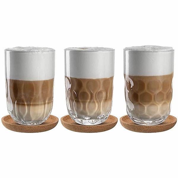 LEONARDO Latte-Macchiato-Glas "Latte Macchiato-Set mit Untersetzer Gocce 39 günstig online kaufen