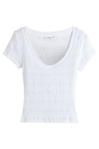 Next T-Shirt Strukturiertes Kurzarm-Oberteil mit U-Ausschnitt (1-tlg) günstig online kaufen