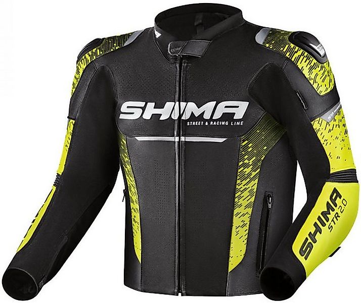 SHIMA Motorradjacke STR 2.0 Motorrad Lederjacke Rückenprotektor enthalten,P günstig online kaufen