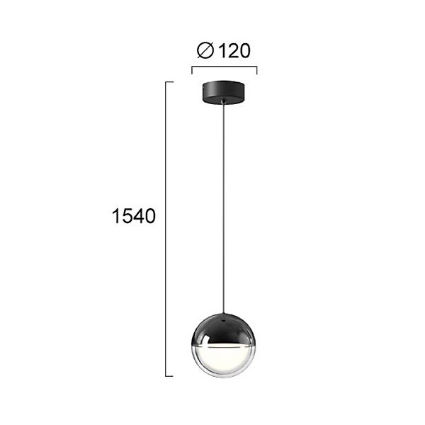 LED-Pendellampe Zirea, schwarz/chromfarben, Ø 12 cm, Metall günstig online kaufen