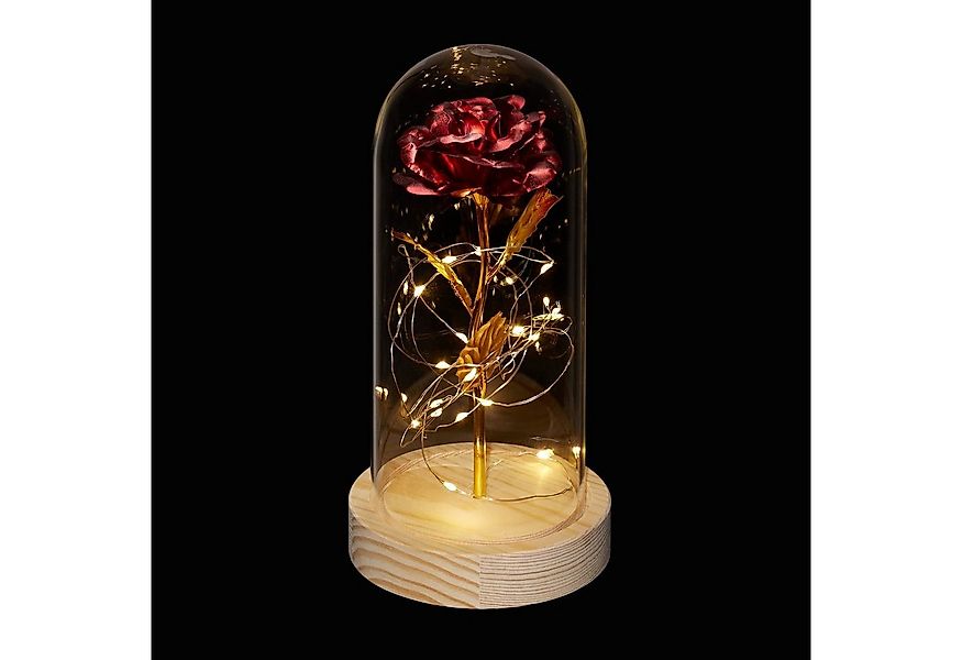 Kunstblume Ewige Rose im Glas, relaxdays, Höhe 22 cm günstig online kaufen