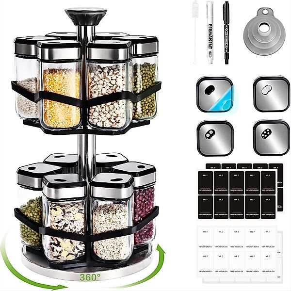 KingLux Gewürzkarussell 360° Gewürzregal Drehbar 2 günstig online kaufen