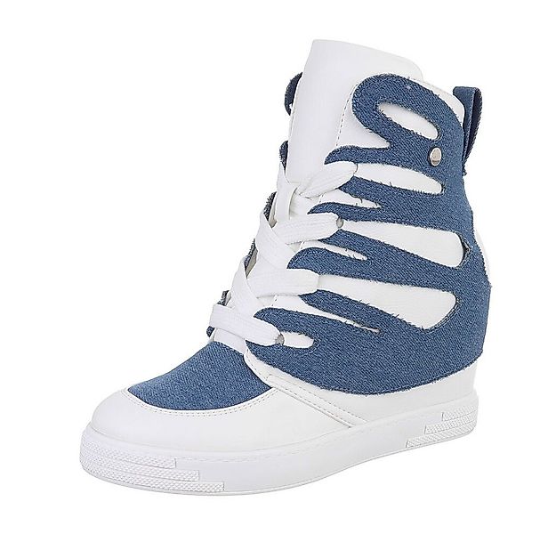 Ital-Design Damen High-Top Freizeit Schnürstiefelette (87108910) Keilabsatz günstig online kaufen