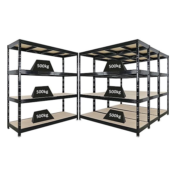 PROREGAL Mega Deal 4x Profi Schwerlastregal Rhino HxBxT 200x200x60cm 4 Span günstig online kaufen