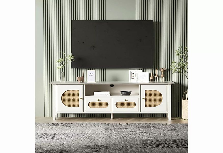 WISHDOR TV-Schrank Fernsehtisch TV-Board (mit 2 Schubladen und 2 Türen) bem günstig online kaufen