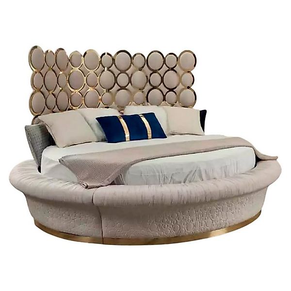 Xlmoebel Rundbett Bett mit rundem Design aus Leder für luxuriöse Doppelzimm günstig online kaufen