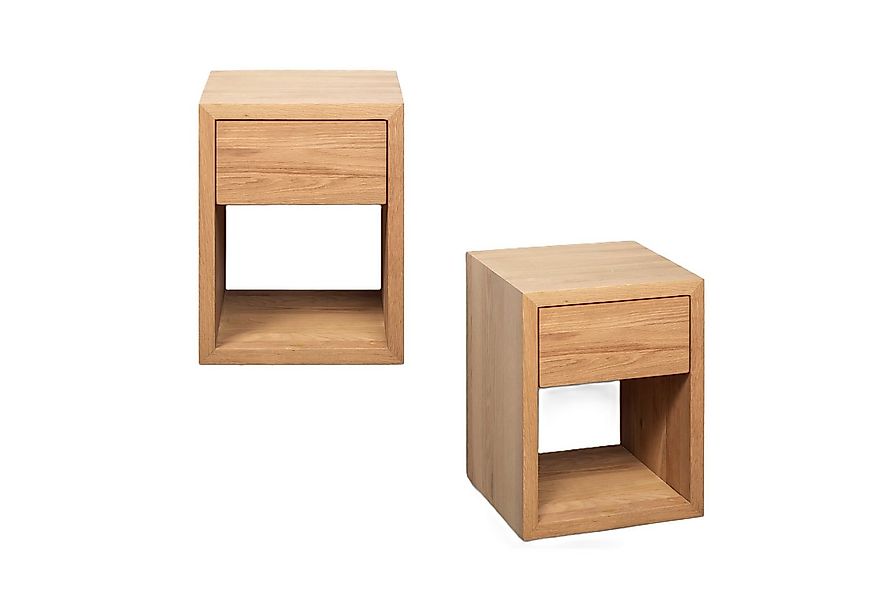 Woodek Design Nachttisch HUGO, kompakten Nachtkonsolen aus Massivholz, H 39 günstig online kaufen