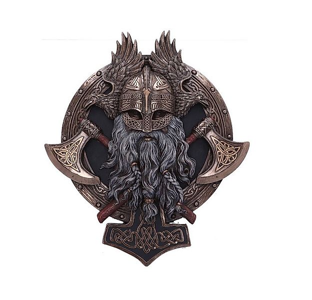 Nemesis Now Dekofigur Nordisches Wikinger Wandschild mit 2 Äxten und Triske günstig online kaufen
