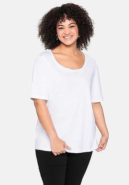 Sheego T-Shirt T-Shirt Kurzarm aus reiner Baumwolle günstig online kaufen