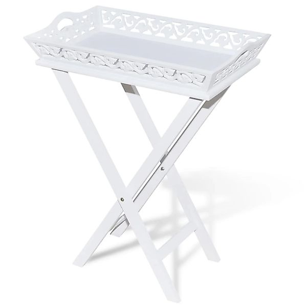 vidaXL Serviertisch/Beistelltisch mit Tablett Weiß 241148 günstig online kaufen