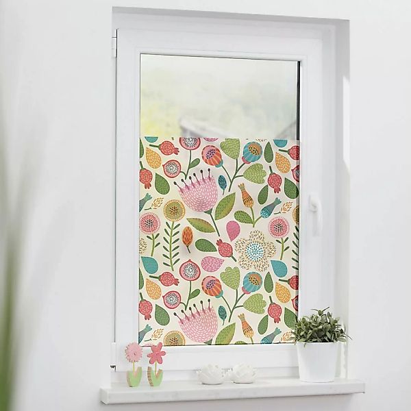 LICHTBLICK Fensterfolie Blumen Floral Blumen bunt B/L: ca. 100x130 cm günstig online kaufen