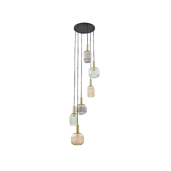 Lindby Pendelleuchte Doroteo 10030657 Retro Vintage Antik in Alu aus Glas 6 günstig online kaufen