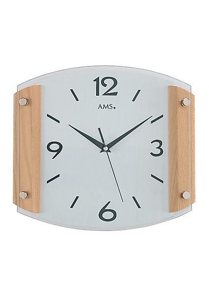 AMS Funkwanduhr F5938/18 (Quarzuhr,Holz,Buche,Wohnzimmer,Esszimmer,Küche,Ar günstig online kaufen
