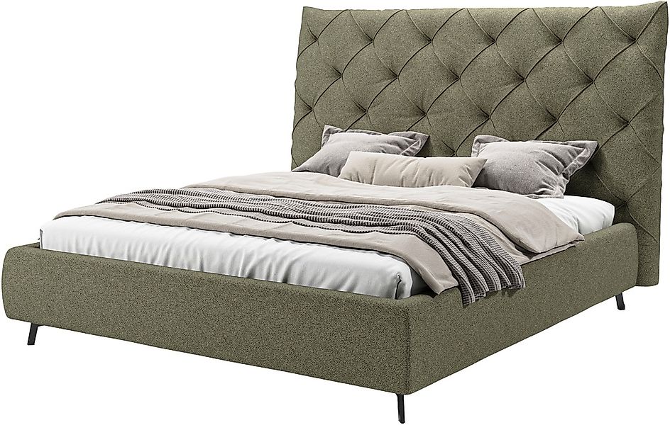 Leonique Polsterbett "Maxime, in 4 Breiten bis 200cm, auch in Leder" Kopfte günstig online kaufen