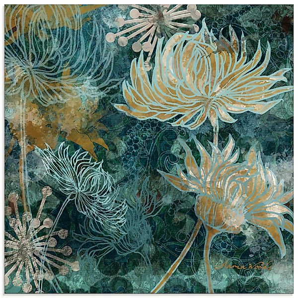 Artland Glasbild "Blaue Chrysanthemen I", Blumen, (1 St.), in verschiedenen günstig online kaufen