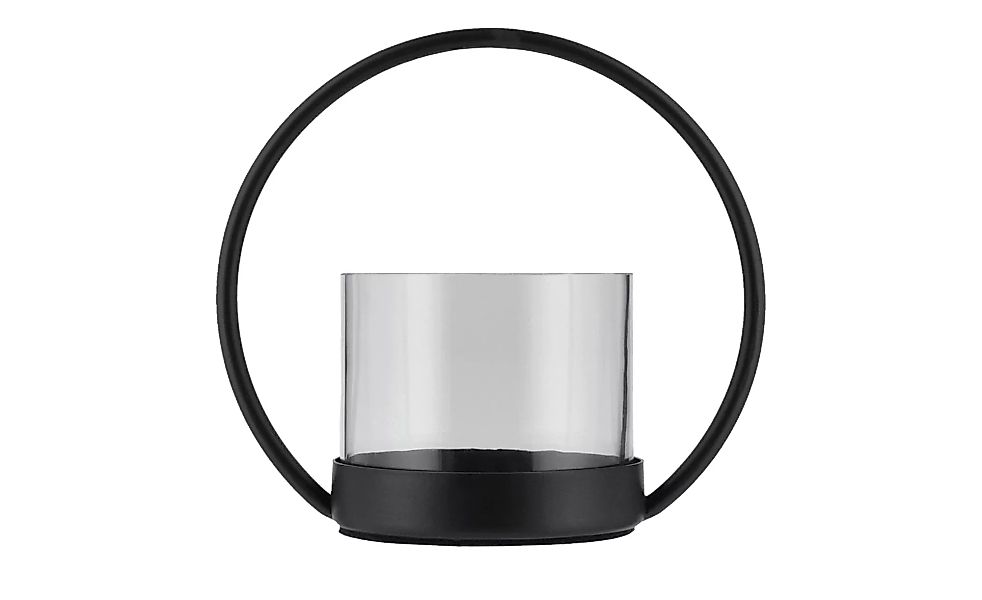 Windlicht - schwarz - Metall, Glas - 13 cm - Sconto günstig online kaufen