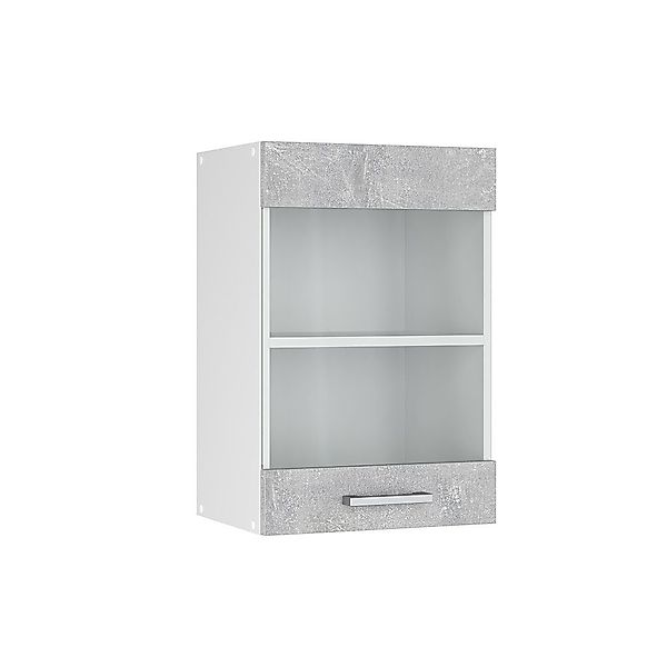 Vicco Glashängeschrank R-Line, Beton/Weiß, 40 cm günstig online kaufen