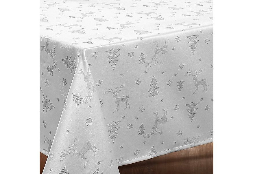 Beautex Tischdecke Lurex Tischdecke Weihnachten, Silber Gold glänzend, Weih günstig online kaufen