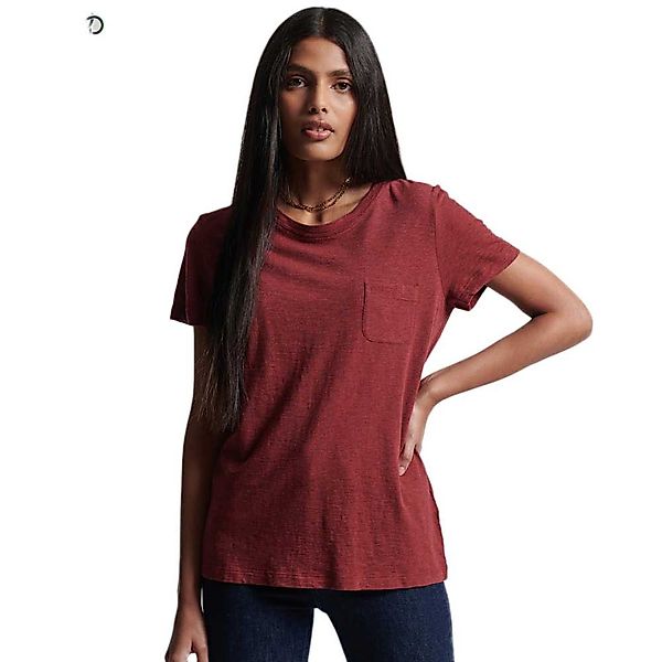 Superdry Studios Pocket Kurzärmeliges T-shirt XS Deep Ruby Marl günstig online kaufen