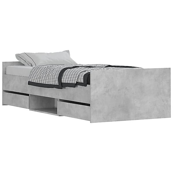 vidaXL Bettgestell mit Kopf- und Fußteil Betongrau 90x200 cm1909760 günstig online kaufen