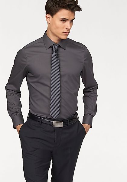 Bruno Banani Langarmhemd "Slim-fit" Formbeständig durch Elastananteil günstig online kaufen