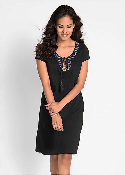 bonprix Jerseykleid für den Alltag, aus Baumwolle, schmale Passform, kniela günstig online kaufen