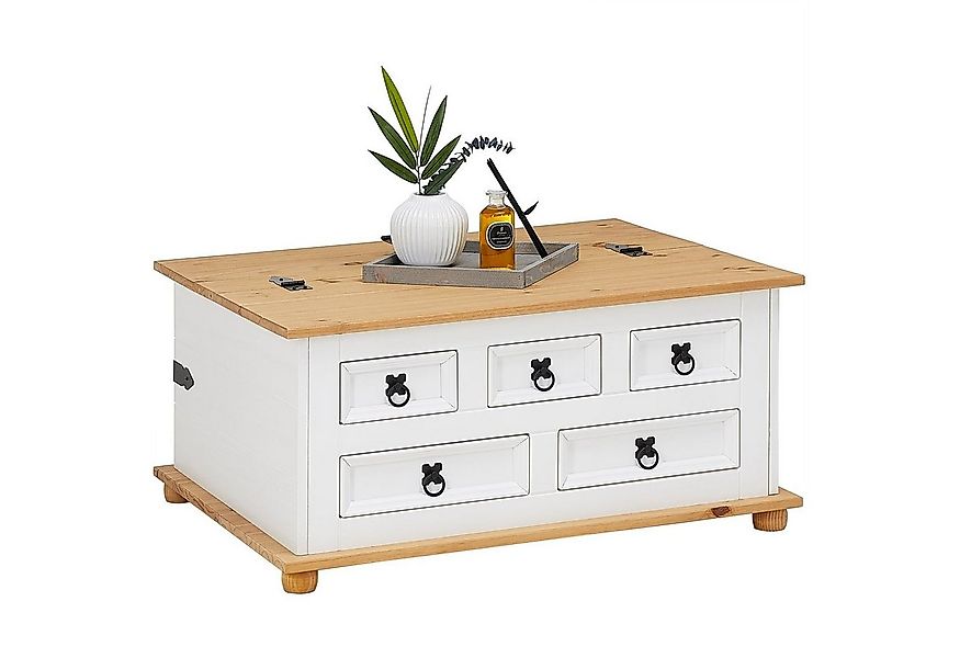 IDIMEX Truhentisch TEQUILA, Mexico Truhe mit Deckel & 5 Schubkästen, Kiefer günstig online kaufen