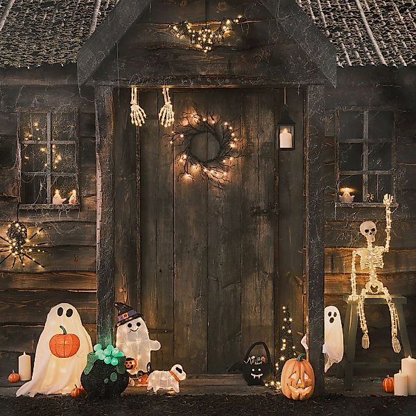 2er Set Halloween Gartendeko Stableuchten Skelette günstig online kaufen