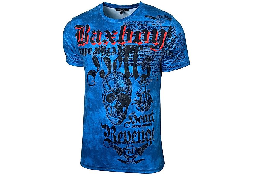Baxboy T-Shirt Baxboy T-Shirt Oil Washed Totenkopf mit All-Over Print B-06 günstig online kaufen