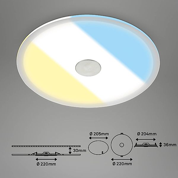 LED-Deckeneinbauleuchte 748 IP44 CCT Switch Ø 22cm günstig online kaufen