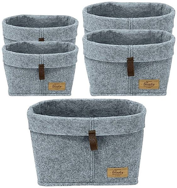 WENKO Aufbewahrungskorb Feli (Set), 5 Körbe in 3 Größen günstig online kaufen