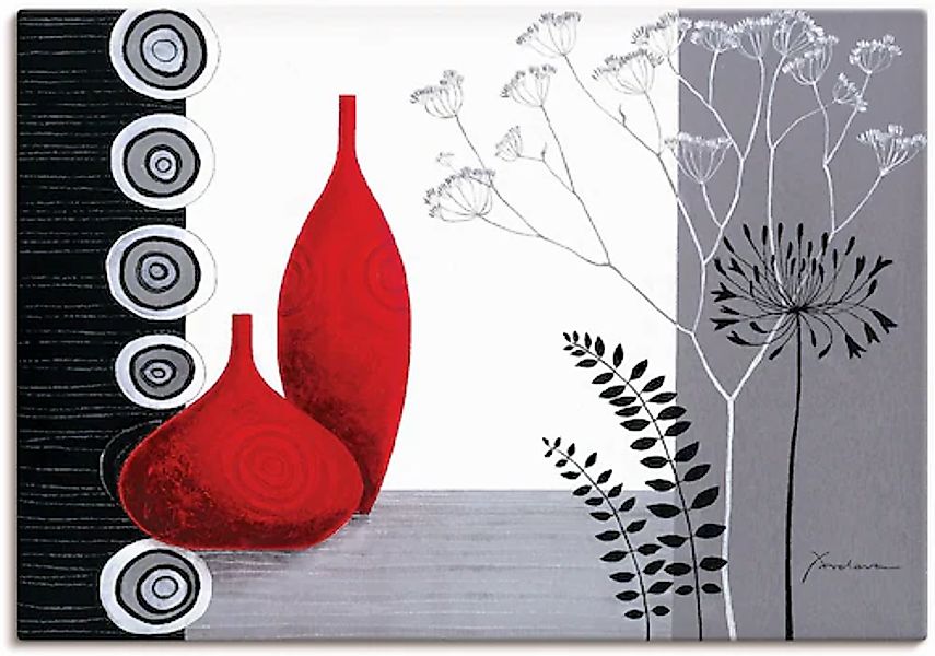 Artland Wandbild »Rote Vasen« Vasen & Töpfe 1 Stk. tlg. als Leinwandbild, P günstig online kaufen