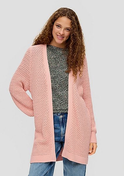 QS Cardigan Strickjacke Weiche Strickjacke aus Baumwollmix günstig online kaufen