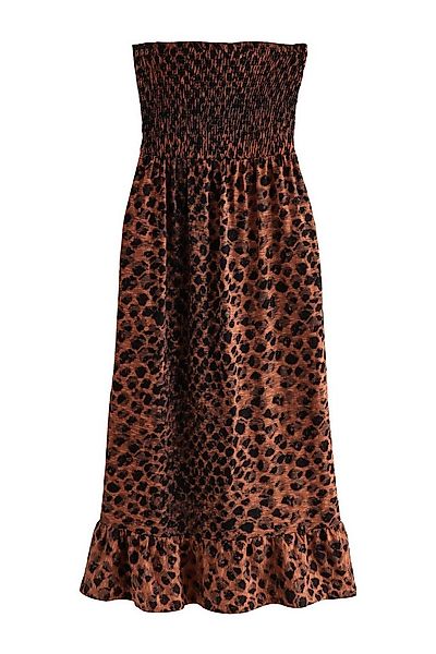 Next Midikleid Sommerkleid Baumwolle Carmenausschnitt und Rüschen (1-tlg) günstig online kaufen