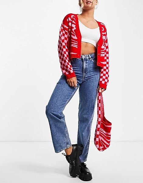 Monki – Taiki – Jeans aus Bio-Baumwolle in Thrift-Blau mit geradem Bein günstig online kaufen