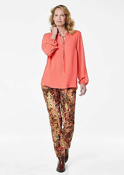 GOLDNER Chiffonbluse Elegante Jersey-Bluse mit Rundhals Viskosebluse mit Ru günstig online kaufen