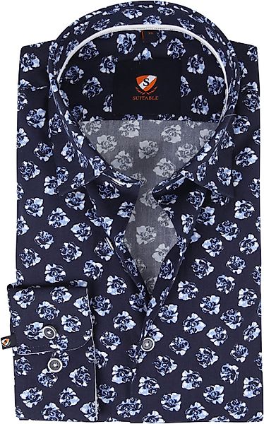 Suitable Hemd Blumen Navy - Größe 38 günstig online kaufen