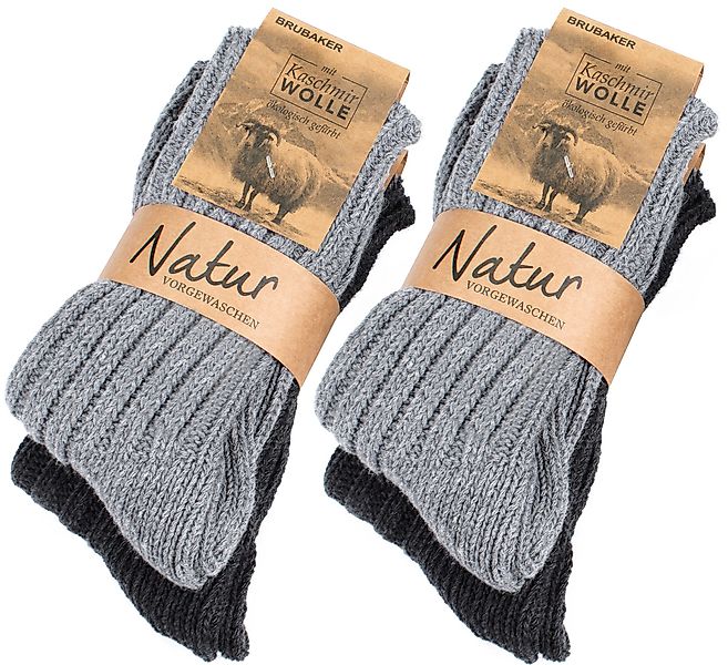 BRUBAKER Kuschelsocken warme Grobstrick Kaschmir-Socken (4-Paar, günstig online kaufen