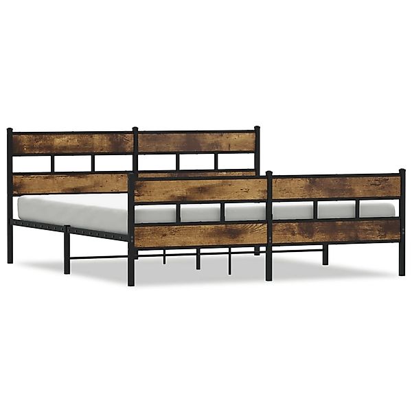 vidaXL Metallbett ohne Matratze Räuchereiche 193x203 cm 3308468 günstig online kaufen